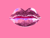 Gif animé bouche brillante